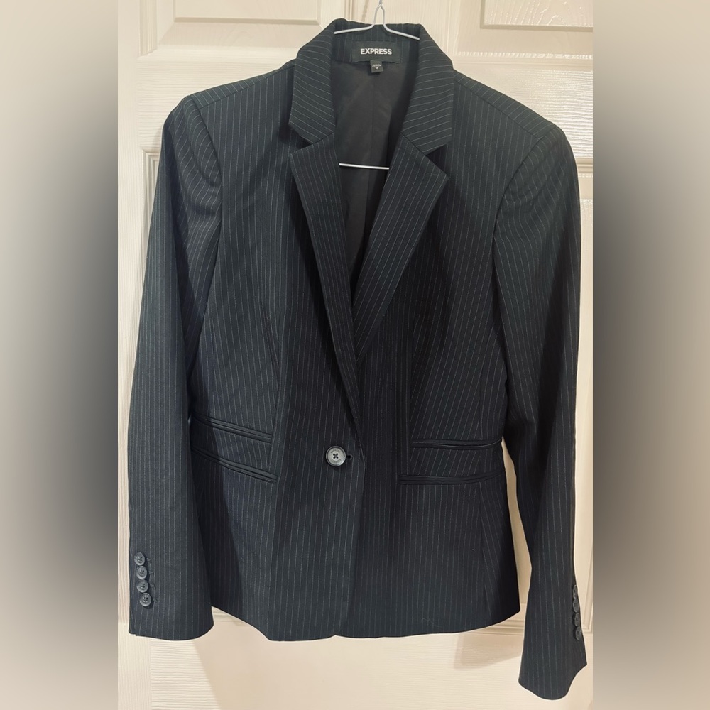 Express Black Pinstripe Blazer